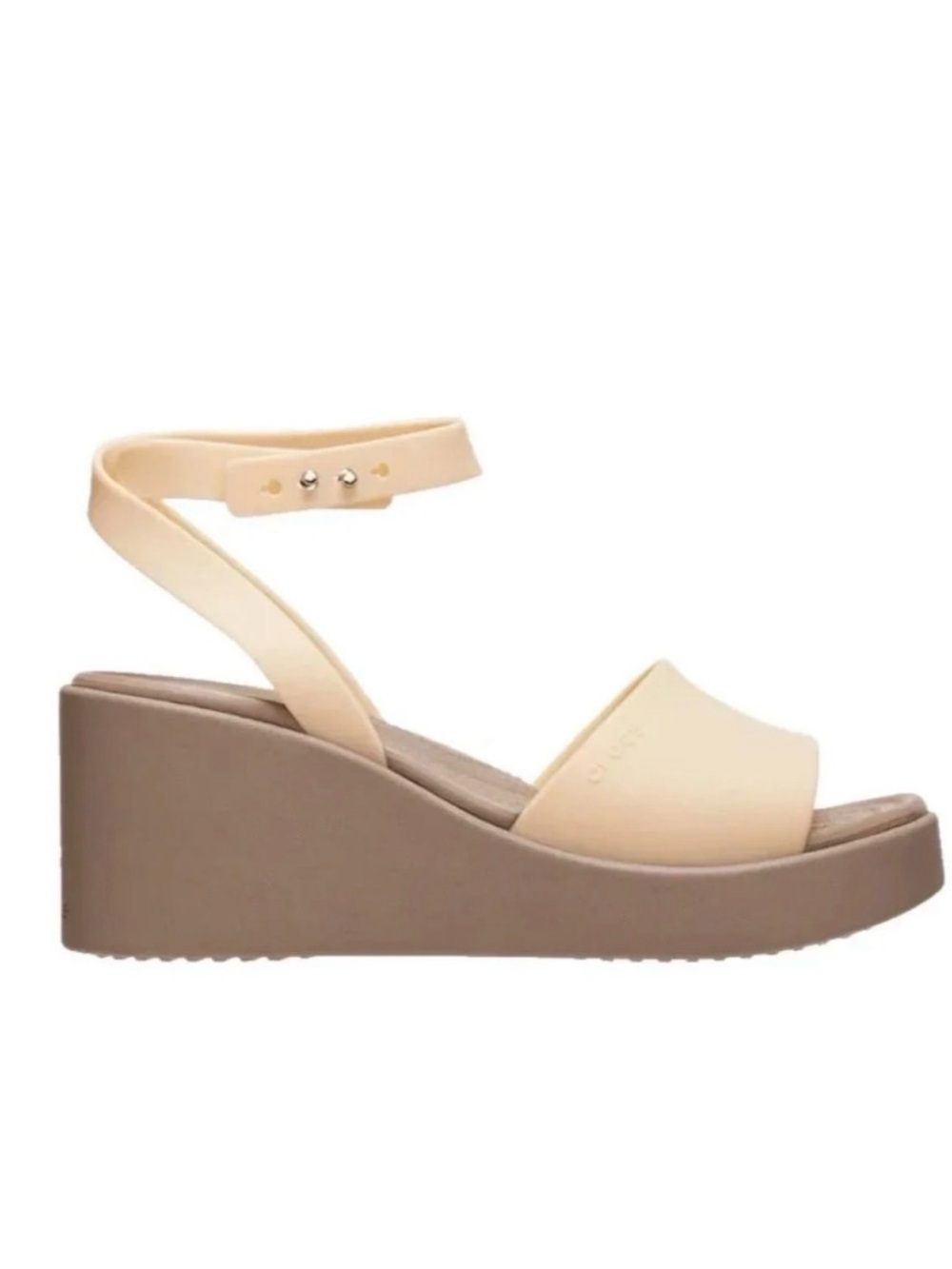 CROCS Brooklyn Ankle Strap Wedge Sandals Shitake Sz 8 - Picture 4 of 7